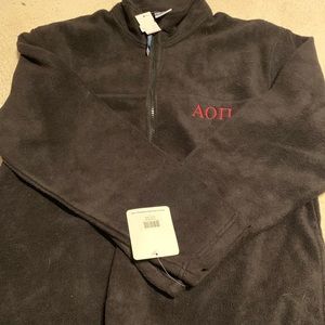 AOII black fleece quarter zip